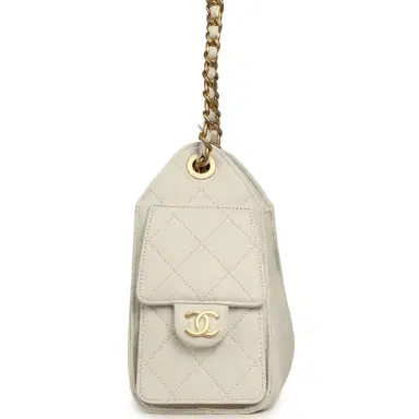 Chanel Chanel Mini 25 Hobo Bag White Caviar Antique Gold Hardware | Thumbnail 3 Chanel Chanel Mini 25 Hobo Bag White Caviar Antique Gold Hardware | Thumbnail 3