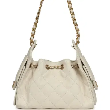 Chanel Chanel Mini 25 Hobo Bag White Caviar Antique Gold Hardware | Thumbnail 4 Chanel Chanel Mini 25 Hobo Bag White Caviar Antique Gold Hardware | Thumbnail 4