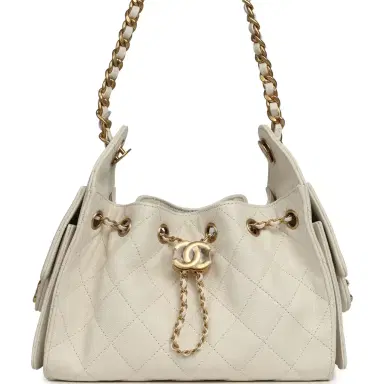 Chanel Chanel Mini 25 Hobo Bag White Caviar Antique Gold Hardware | Thumbnail 1 Chanel Chanel Mini 25 Hobo Bag White Caviar Antique Gold Hardware | Thumbnail 1