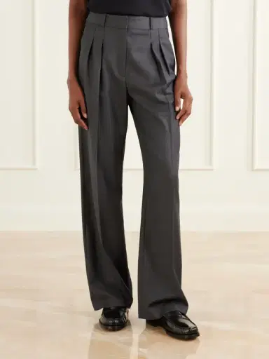 Loulou de Saison Sbiru Pleated Wool-twill Straight-leg Pants | Thumbnail 3 Loulou de Saison Sbiru Pleated Wool-twill Straight-leg Pants | Thumbnail 3