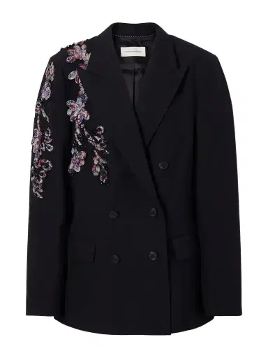 Dries Van Noten Embellished Double-breasted Wool-twill Blazer | Thumbnail 1 Dries Van Noten Embellished Double-breasted Wool-twill Blazer | Thumbnail 1