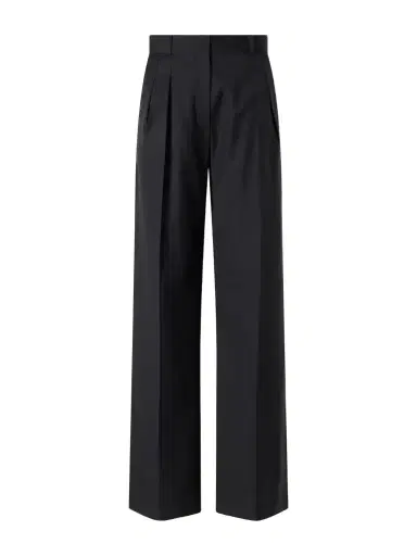 Loulou de Saison Sbiru Pleated Wool-twill Straight-leg Pants | Thumbnail 1 Loulou de Saison Sbiru Pleated Wool-twill Straight-leg Pants | Thumbnail 1
