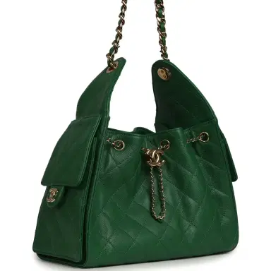 Chanel Chanel Small 25 Hobo Bag Green Caviar Gold Hardware | Thumbnail 2 Chanel Chanel Small 25 Hobo Bag Green Caviar Gold Hardware | Thumbnail 2