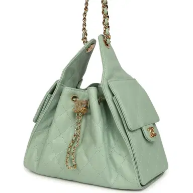 Chanel Chanel Small 25 Hobo Bag Light Green Caviar Gold Hardware | Thumbnail 5 Chanel Chanel Small 25 Hobo Bag Light Green Caviar Gold Hardware | Thumbnail 5