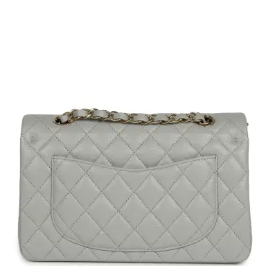 Chanel Chanel Small Classic Double Flap Bag Light Grey Caviar Light Gold Hardware | Thumbnail 4 Chanel Chanel Small Classic Double Flap Bag Light Grey Caviar Light Gold Hardware | Thumbnail 4