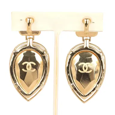 Chanel Chanel Tweed Drop Earrings Black Enamel Gold Tone Hardware | Thumbnail 3 Chanel Chanel Tweed Drop Earrings Black Enamel Gold Tone Hardware | Thumbnail 3