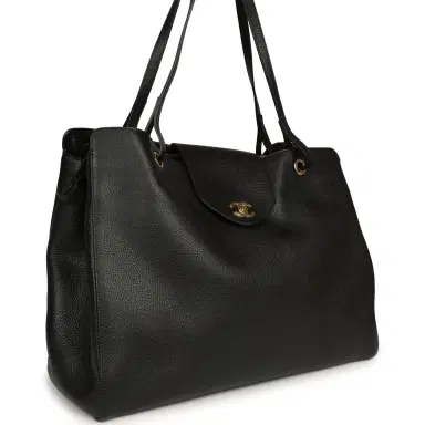 Chanel Chanel XXL "It Girl" Shopping Tote Black Grained Calfskin Gold Hardware | Thumbnail 2 Chanel Chanel XXL "It Girl" Shopping Tote Black Grained Calfskin Gold Hardware | Thumbnail 2