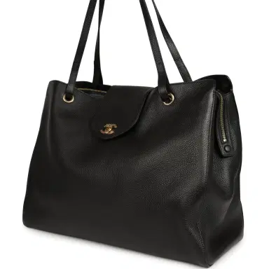 Chanel Chanel XXL "It Girl" Shopping Tote Black Grained Calfskin Gold Hardware | Thumbnail 4 Chanel Chanel XXL "It Girl" Shopping Tote Black Grained Calfskin Gold Hardware | Thumbnail 4