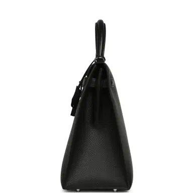 HERMÈS gerry Pre-owned Hermes Kelly Sellier 35 Black Epsom Palladium Hardware | Thumbnail 3 HERMÈS gerry Pre-owned Hermes Kelly Sellier 35 Black Epsom Palladium Hardware | Thumbnail 3