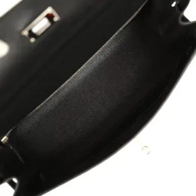 HERMÈS gerry Pre-owned Hermes Kelly Sellier 35 Black Epsom Palladium Hardware | Thumbnail 9 HERMÈS gerry Pre-owned Hermes Kelly Sellier 35 Black Epsom Palladium Hardware | Thumbnail 9