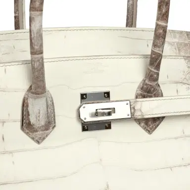 HERMÈS Hermes Birkin 35 Himalaya Niloticus Crocodile Palladium Hardware | Thumbnail 7 HERMÈS Hermes Birkin 35 Himalaya Niloticus Crocodile Palladium Hardware | Thumbnail 7