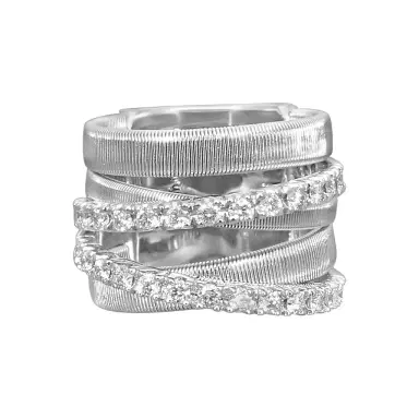 MARCO BICEGO Marco Bicego Masai 18K White Gold Diamond 5-Strand Band Ring Sz. 7 by The Solist | Thumbnail 1 MARCO BICEGO Marco Bicego Masai 18K White Gold Diamond 5-Strand Band Ring Sz. 7 by The Solist | Thumbnail 1