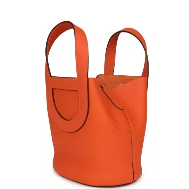 HERMÈS Hermes In-The-Loop 18 Tangerine Clemence, Swift Palladium Hardware | Thumbnail 3 HERMÈS Hermes In-The-Loop 18 Tangerine Clemence, Swift Palladium Hardware | Thumbnail 3