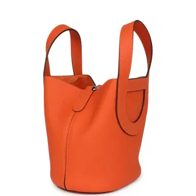 HERMÈS Hermes In-The-Loop 18 Tangerine Clemence, Swift Palladium Hardware | Thumbnail 5 HERMÈS Hermes In-The-Loop 18 Tangerine Clemence, Swift Palladium Hardware | Thumbnail 5
