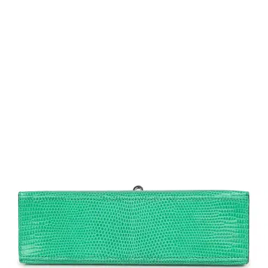 HERMÈS Hermes Kelly Pochette Menthe Varanus Niloticus Lizard Palladium Hardware | Thumbnail 6 HERMÈS Hermes Kelly Pochette Menthe Varanus Niloticus Lizard Palladium Hardware | Thumbnail 6