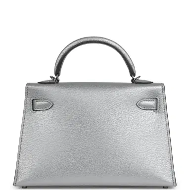 HERMÈS Hermes Kelly Sellier 20 Argent Chevre Chamkilight Palladium Hardware | Thumbnail 3 HERMÈS Hermes Kelly Sellier 20 Argent Chevre Chamkilight Palladium Hardware | Thumbnail 3