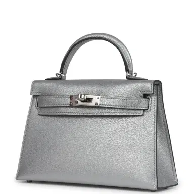 HERMÈS Hermes Kelly Sellier 20 Argent Chevre Chamkilight Palladium Hardware | Thumbnail 5 HERMÈS Hermes Kelly Sellier 20 Argent Chevre Chamkilight Palladium Hardware | Thumbnail 5