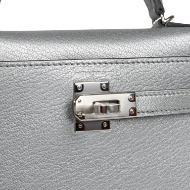 HERMÈS Hermes Kelly Sellier 20 Argent Chevre Chamkilight Palladium Hardware | Thumbnail 7 HERMÈS Hermes Kelly Sellier 20 Argent Chevre Chamkilight Palladium Hardware | Thumbnail 7