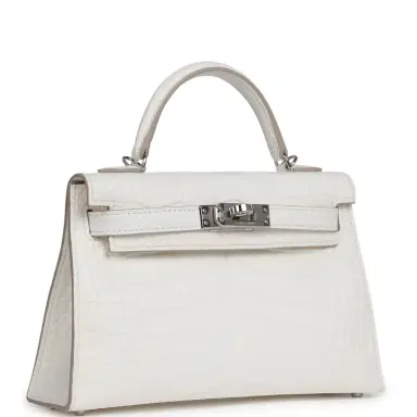HERMÈS Hermes Kelly Sellier 20 Creme Chantilly Matte Alligator Palladium Hardware | Thumbnail 2 HERMÈS Hermes Kelly Sellier 20 Creme Chantilly Matte Alligator Palladium Hardware | Thumbnail 2