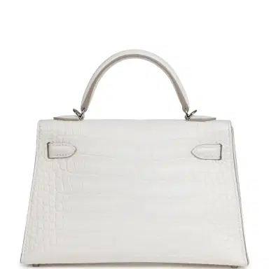 HERMÈS Hermes Kelly Sellier 20 Creme Chantilly Matte Alligator Palladium Hardware | Thumbnail 3 HERMÈS Hermes Kelly Sellier 20 Creme Chantilly Matte Alligator Palladium Hardware | Thumbnail 3