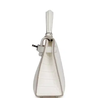 HERMÈS Hermes Kelly Sellier 20 Creme Chantilly Matte Alligator Palladium Hardware | Thumbnail 4 HERMÈS Hermes Kelly Sellier 20 Creme Chantilly Matte Alligator Palladium Hardware | Thumbnail 4