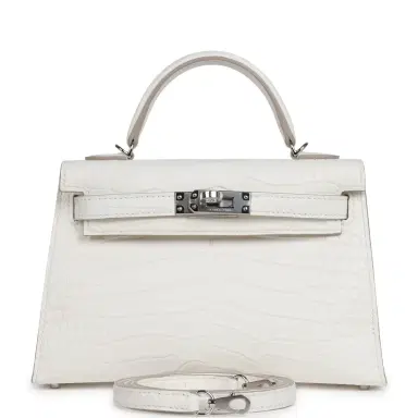 HERMÈS Hermes Kelly Sellier 20 Creme Chantilly Matte Alligator Palladium Hardware | Thumbnail 1 HERMÈS Hermes Kelly Sellier 20 Creme Chantilly Matte Alligator Palladium Hardware | Thumbnail 1