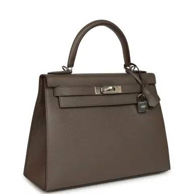HERMÈS Hermes Kelly Sellier 28 Etain Epsom Palladium Hardware | Thumbnail 2 HERMÈS Hermes Kelly Sellier 28 Etain Epsom Palladium Hardware | Thumbnail 2