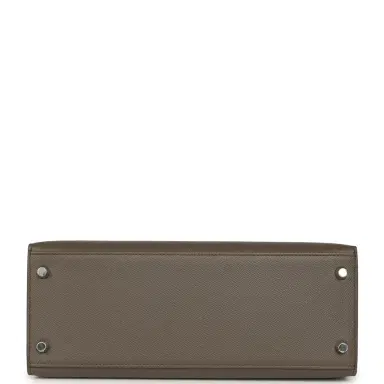 HERMÈS Hermes Kelly Sellier 28 Etain Epsom Palladium Hardware | Thumbnail 6 HERMÈS Hermes Kelly Sellier 28 Etain Epsom Palladium Hardware | Thumbnail 6