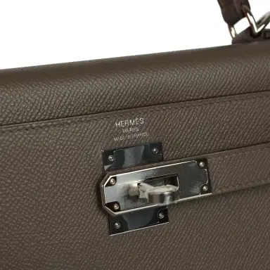 HERMÈS Hermes Kelly Sellier 28 Etain Epsom Palladium Hardware | Thumbnail 7 HERMÈS Hermes Kelly Sellier 28 Etain Epsom Palladium Hardware | Thumbnail 7