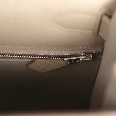 HERMÈS Hermes Kelly Sellier 28 Etain Epsom Palladium Hardware | Thumbnail 9 HERMÈS Hermes Kelly Sellier 28 Etain Epsom Palladium Hardware | Thumbnail 9