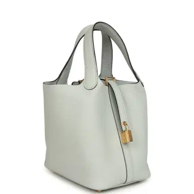 HERMÈS Hermes Picotin Lock 18 Bleu Pale Clemence Gold Hardware | Thumbnail 2 HERMÈS Hermes Picotin Lock 18 Bleu Pale Clemence Gold Hardware | Thumbnail 2