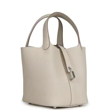 HERMÈS Hermes Picotin Lock 18 Craie Clemence Palladium Hardware | Thumbnail 2 HERMÈS Hermes Picotin Lock 18 Craie Clemence Palladium Hardware | Thumbnail 2