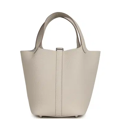 HERMÈS Hermes Picotin Lock 18 Craie Clemence Palladium Hardware | Thumbnail 4 HERMÈS Hermes Picotin Lock 18 Craie Clemence Palladium Hardware | Thumbnail 4