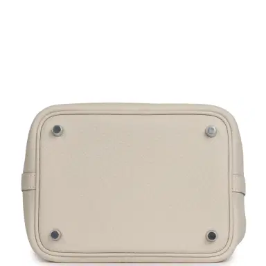 HERMÈS Hermes Picotin Lock 18 Craie Clemence Palladium Hardware | Thumbnail 6 HERMÈS Hermes Picotin Lock 18 Craie Clemence Palladium Hardware | Thumbnail 6