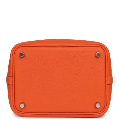 HERMÈS Hermes Picotin Lock 18 Tangerine Clemence Palladium Hardware | Thumbnail 6 HERMÈS Hermes Picotin Lock 18 Tangerine Clemence Palladium Hardware | Thumbnail 6