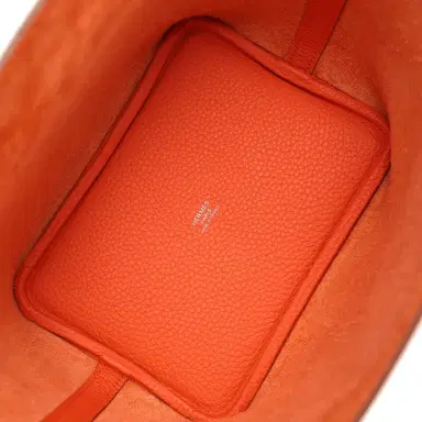HERMÈS Hermes Picotin Lock 18 Tangerine Clemence Palladium Hardware | Thumbnail 7 HERMÈS Hermes Picotin Lock 18 Tangerine Clemence Palladium Hardware | Thumbnail 7