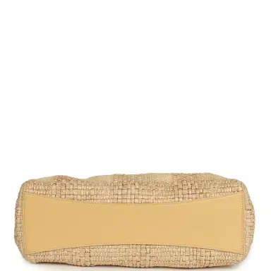 Chanel Pre-owned Chanel Small Shopping Bag Beige Braided Raffia Light Gold Hardware | Thumbnail 6 Chanel Pre-owned Chanel Small Shopping Bag Beige Braided Raffia Light Gold Hardware | Thumbnail 6