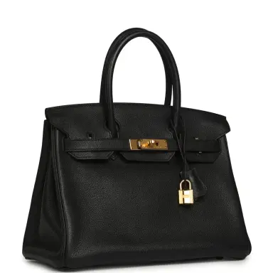 HERMÈS Pre-owned Hermes Birkin 30 Black Evercolor Gold Hardware | Thumbnail 2 HERMÈS Pre-owned Hermes Birkin 30 Black Evercolor Gold Hardware | Thumbnail 2