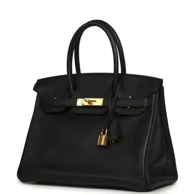 HERMÈS Pre-owned Hermes Birkin 30 Black Evercolor Gold Hardware | Thumbnail 5 HERMÈS Pre-owned Hermes Birkin 30 Black Evercolor Gold Hardware | Thumbnail 5