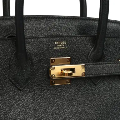 HERMÈS Pre-owned Hermes Birkin 30 Black Evercolor Gold Hardware | Thumbnail 7 HERMÈS Pre-owned Hermes Birkin 30 Black Evercolor Gold Hardware | Thumbnail 7