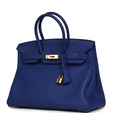 HERMÈS Pre-owned Hermes Birkin 35 Bleu Royal Togo Gold Hardware | Thumbnail 5 HERMÈS Pre-owned Hermes Birkin 35 Bleu Royal Togo Gold Hardware | Thumbnail 5