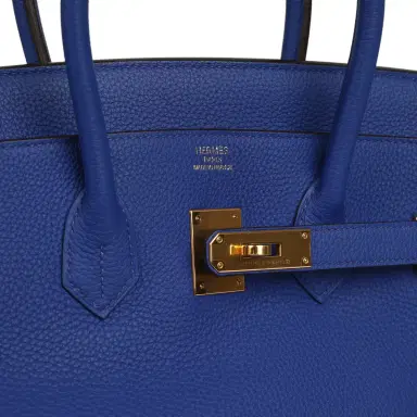 HERMÈS Pre-owned Hermes Birkin 35 Bleu Royal Togo Gold Hardware | Thumbnail 7 HERMÈS Pre-owned Hermes Birkin 35 Bleu Royal Togo Gold Hardware | Thumbnail 7