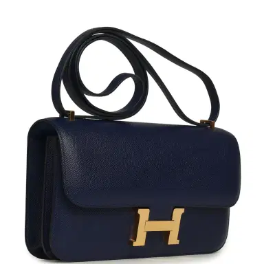 HERMÈS Pre-owned Hermes Constance Elan Bleu Indigo Epsom Gold Hardware | Thumbnail 2 HERMÈS Pre-owned Hermes Constance Elan Bleu Indigo Epsom Gold Hardware | Thumbnail 2