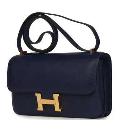 HERMÈS Pre-owned Hermes Constance Elan Bleu Indigo Epsom Gold Hardware | Thumbnail 5 HERMÈS Pre-owned Hermes Constance Elan Bleu Indigo Epsom Gold Hardware | Thumbnail 5