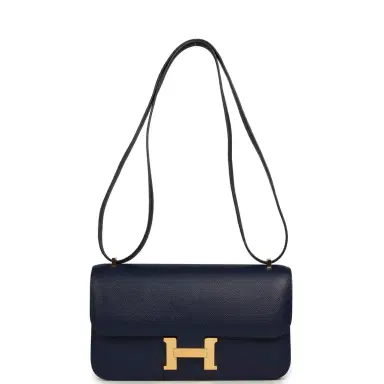 HERMÈS Pre-owned Hermes Constance Elan Bleu Indigo Epsom Gold Hardware | Thumbnail 7 HERMÈS Pre-owned Hermes Constance Elan Bleu Indigo Epsom Gold Hardware | Thumbnail 7