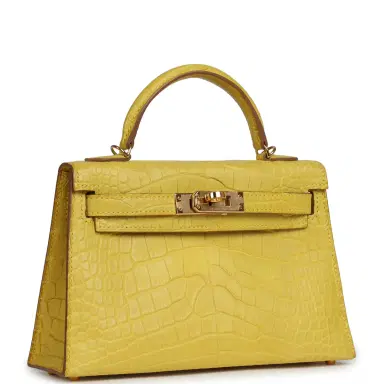 HERMÈS Pre-owned Hermes Kelly 20 Sellier Mimosa Matte Alligator Gold Hardware | Thumbnail 2 HERMÈS Pre-owned Hermes Kelly 20 Sellier Mimosa Matte Alligator Gold Hardware | Thumbnail 2