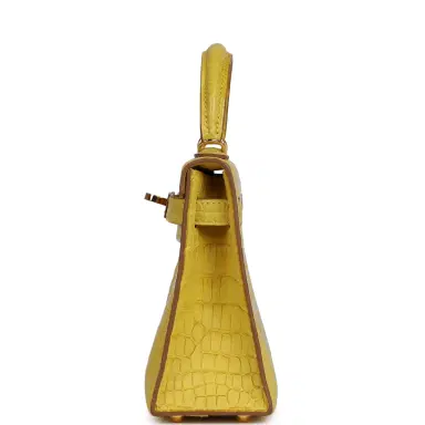 HERMÈS Pre-owned Hermes Kelly 20 Sellier Mimosa Matte Alligator Gold Hardware | Thumbnail 3 HERMÈS Pre-owned Hermes Kelly 20 Sellier Mimosa Matte Alligator Gold Hardware | Thumbnail 3