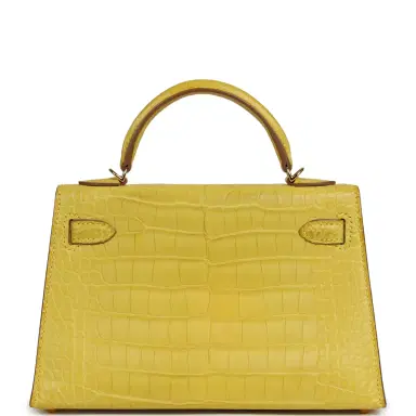 HERMÈS Pre-owned Hermes Kelly 20 Sellier Mimosa Matte Alligator Gold Hardware | Thumbnail 4 HERMÈS Pre-owned Hermes Kelly 20 Sellier Mimosa Matte Alligator Gold Hardware | Thumbnail 4