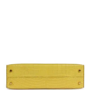 HERMÈS Pre-owned Hermes Kelly 20 Sellier Mimosa Matte Alligator Gold Hardware | Thumbnail 6 HERMÈS Pre-owned Hermes Kelly 20 Sellier Mimosa Matte Alligator Gold Hardware | Thumbnail 6