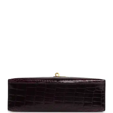 HERMÈS Pre-owned Hermes Kelly Pochette Aubergine Shiny Alligator Mississippiensis Gold Hardware | Thumbnail 6 HERMÈS Pre-owned Hermes Kelly Pochette Aubergine Shiny Alligator Mississippiensis Gold Hardware | Thumbnail 6